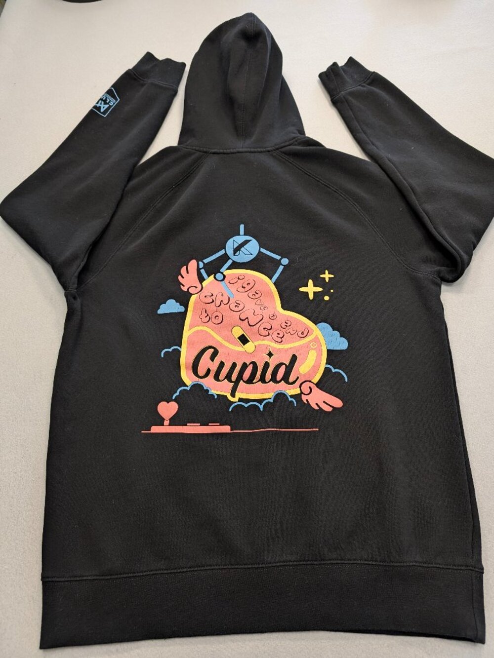 AS Colour ATC Clubs Cupid Graphic Hoodie Black Men's Medium Streetwear